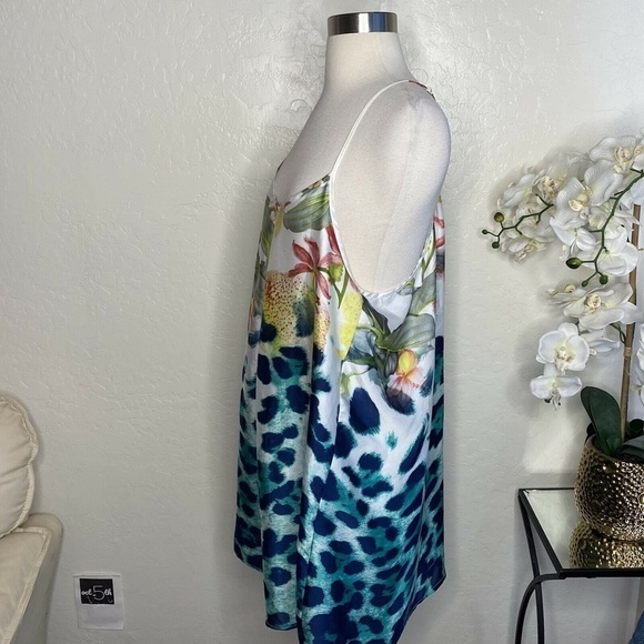 ark&co tropical printed racerback slip dress M - Picture 4 of 6